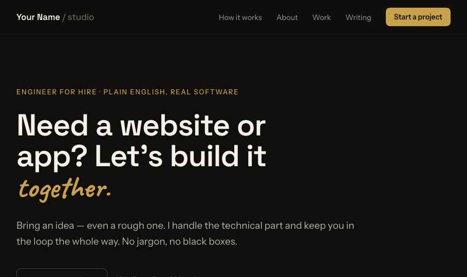 Screenshot: Initial Dark Version